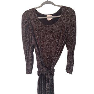 Maeve Black & White Dress With Long Sleeves And Tie Waist  Stretchy Size XL